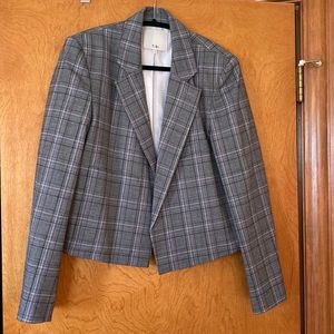 Tibi cropped grey checked blazer - great condition